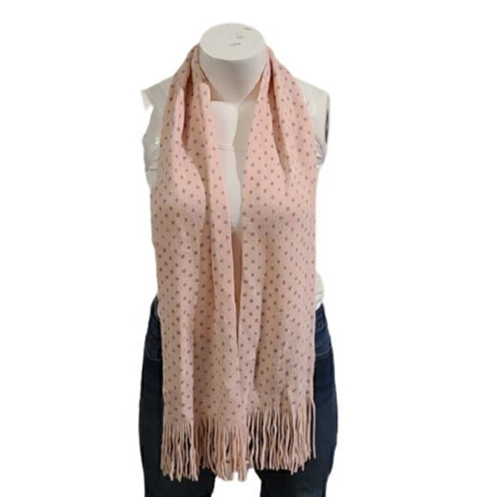 [New York & Co] Pink w/ Gray Polka-dot Scarf